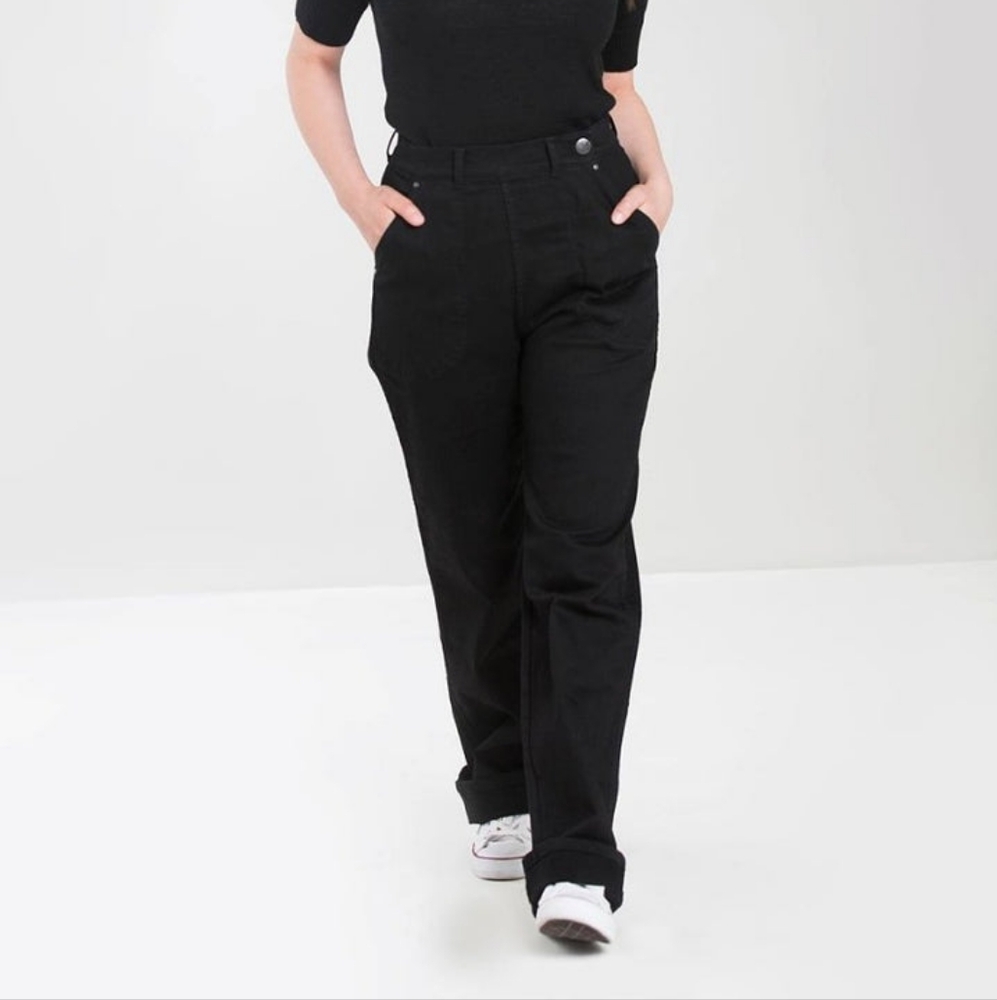 Hell Bunny Weston Vintage-inspired Jeans, Large